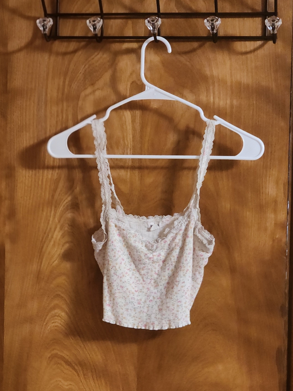 Garage Cream Ribbed Cropped Tank with Pastel Speckle - Picture 2 of 2